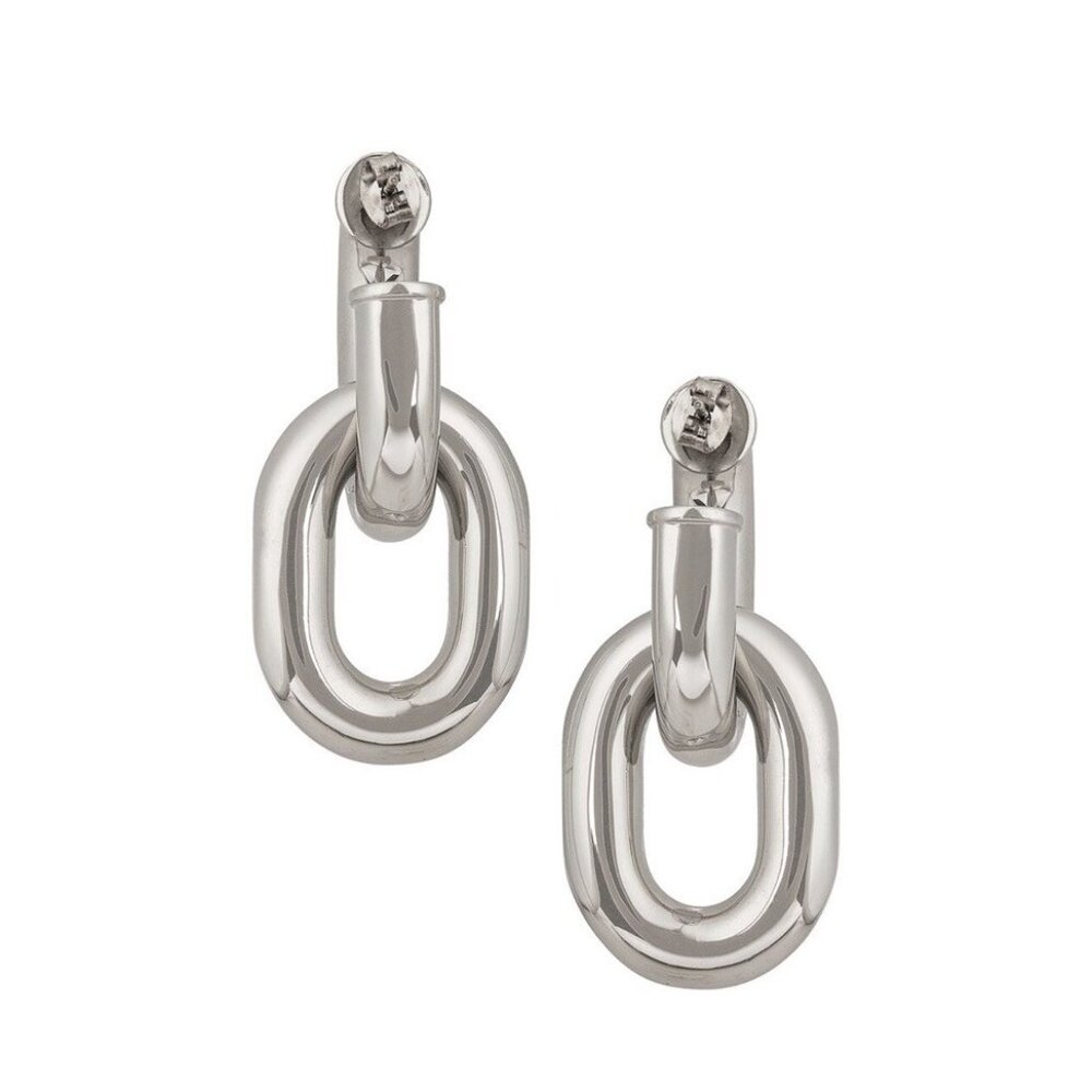 RABANNE XL Link Hoop Earrings Silver - Picture 4 of 6